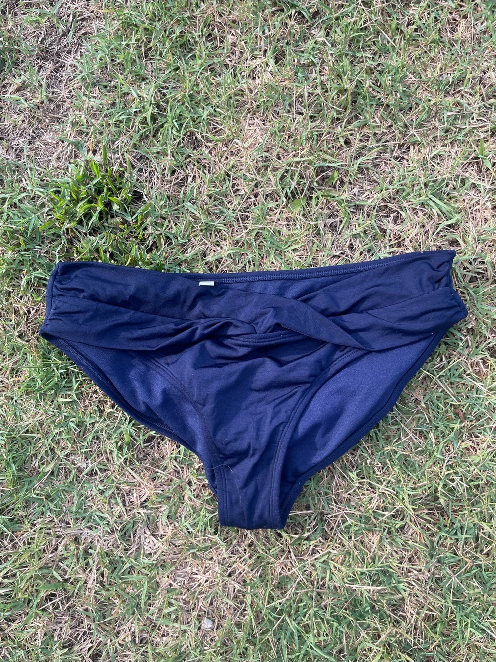 Athleta Navy Twist-Front swim bikini bottom
